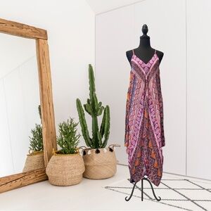 Tolani Sleeveless Paisley Handkerchief Hem Dress